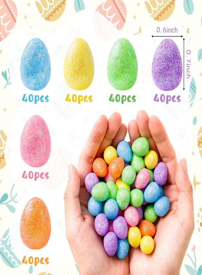 Haooryx Easter Mini Foam Eggs and Grass - 241Pcs Glitter Foam Eggs Bulk Decorative for Easter Party Kids Classroom DIY Craft Favor Supplies Easter Basket Stuffers Spring Party Home Dinner Table Decor - Image 2